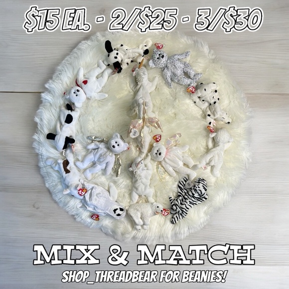 Farm Babies! [2/$25 - 3/$30] Ty Beanies: Derby Ewey Fleece Fleece Nibbler & Roam - Picture 10 of 13